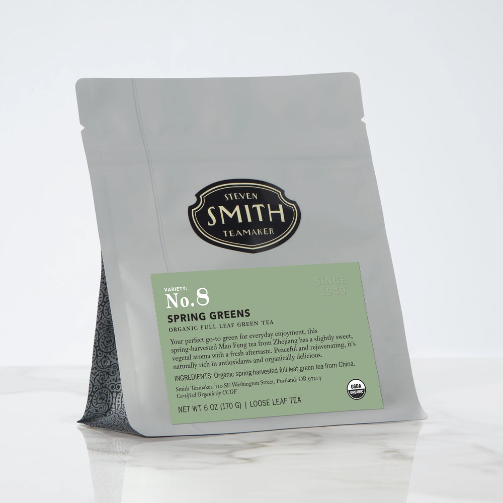 Grey bag with green Spring Greens label and Smith logo.
